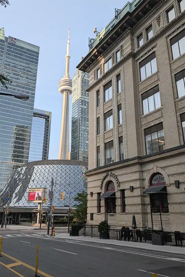 View of Elkove's office building across from Roy Thomson Hall in Toronto.