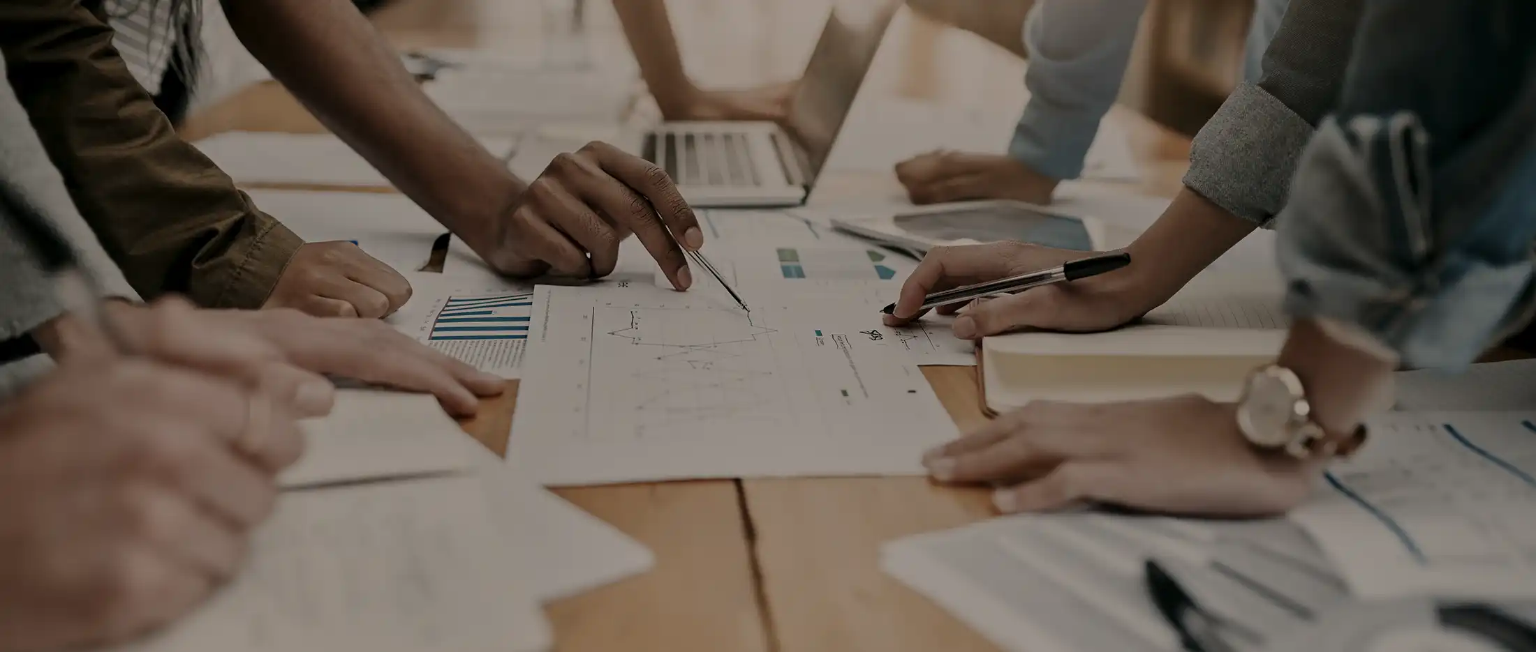 Insurance team analyzing client business documents for deep understanding.